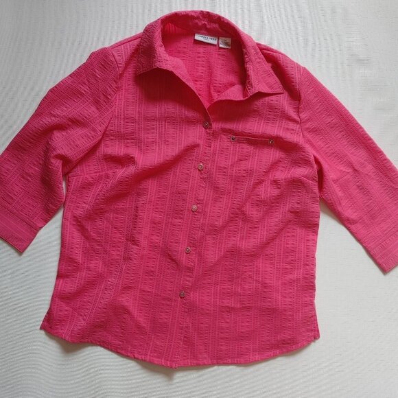 CARROLL REED Classics Button Down Blouse PINK Women's Size 14 - Picture 1 of 7